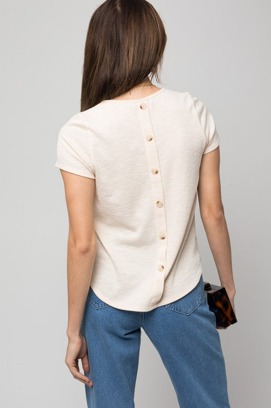 Lacy Button Back Top