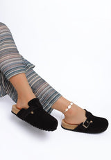 Ratiha Buckle Accent Slip-On Footbed Mules