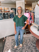 Evergreen Eyelet Blouse