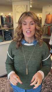 Olive Trim Sweater